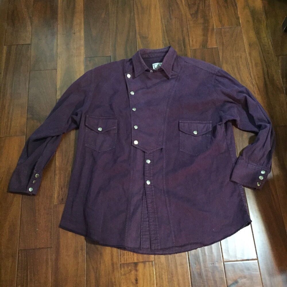Vintage Frontier Rider Denim Shirt Mens XL USA Costume Cowboy Role Playing West